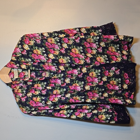 Victoria's Secret Silk Floral Lace Trim Pants Pajama Set Vintage - Picture 2 of 16